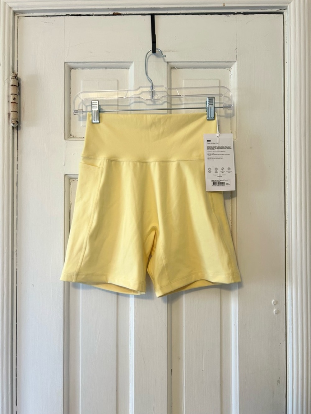 NWT LSKD Fusion 6” Mid Shorts With Pockets in Lemon size Medium